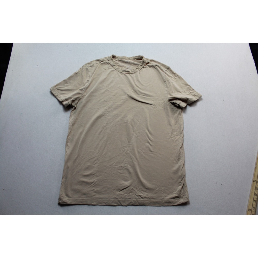 H&M T-Shirt Men Medium Tan Excellent Slim Fit Short Sleeve Crew Neck Basic